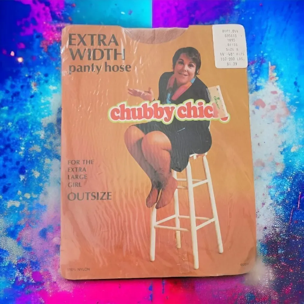 Chubby Chick Extra Width Pantyhose Beige Sz A‎ 44